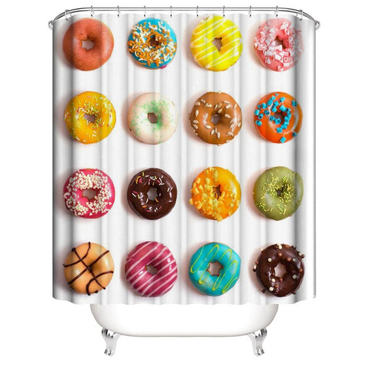 Colorful Donuts Shower Curtain | Donuts Bathroom Curtain