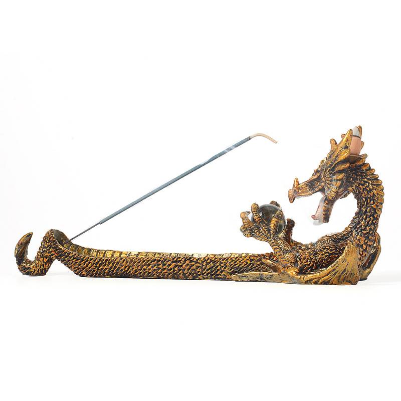 Dragon Boat Shaped Backflow Incense Burner with Incense Stick Hole