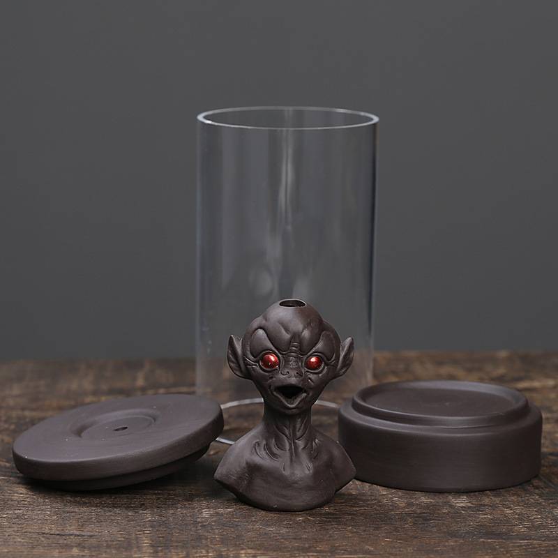 Alien Backflow Incense Burner with Acrylic Hood