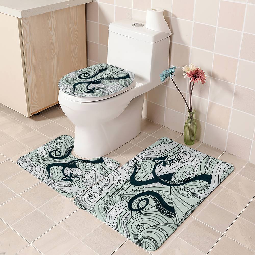 Tentacle Catched Mermaid Octopus Shower Curtain | Mermaid Octopus Bathroom Curtain