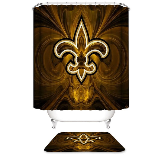 New Orleans Saints Shower Curtain, Football Fleur De Lis Bathroom Decor