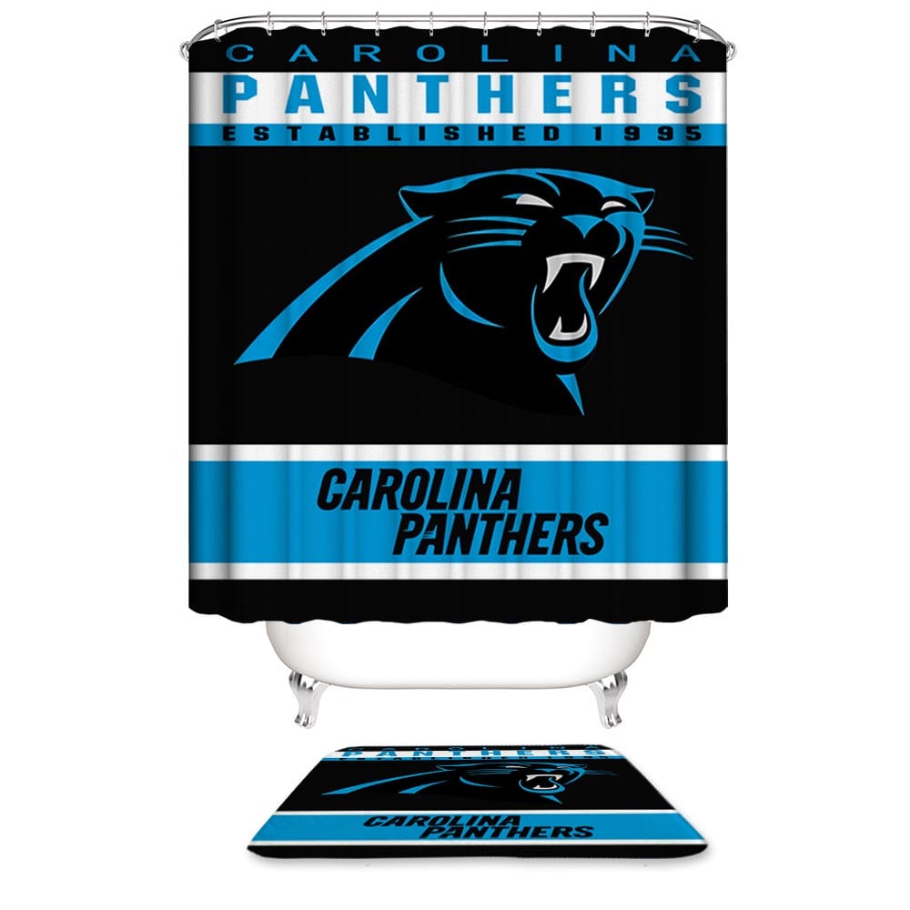 Carolina Panthers Shower Curtain, Football Carolina Panthers Bathroom Decor