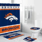 Denver Broncos Shower Curtain, Football Team Flag Bathroom Decor