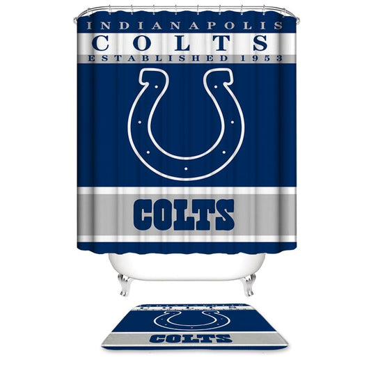 Colts Shower Curtain, Football Team Flag of Indianapolis Bathroom Curtain