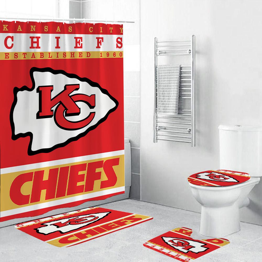 Football Team Flag Kansas City Chiefs Shower Curtain