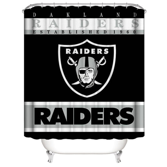 Las Vegas Raiders Shower Curtain, Las Vegas Raiders Football Team Bathroom Decor