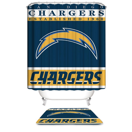 Chargers Shower Curtain, Los Angeles Chargers Chargers Football Bathroom Decor