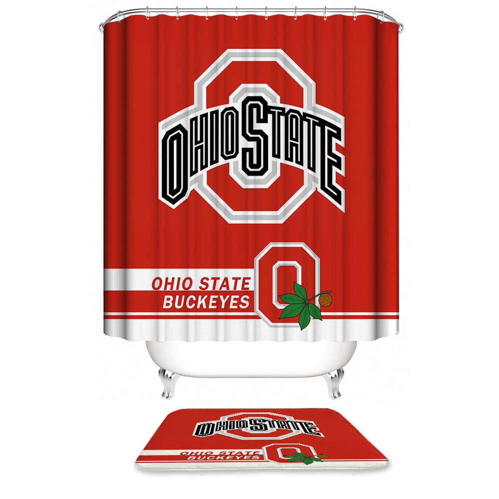 Football Team Flag Ohio State University Ohio State Buckeyes Shower Curtain