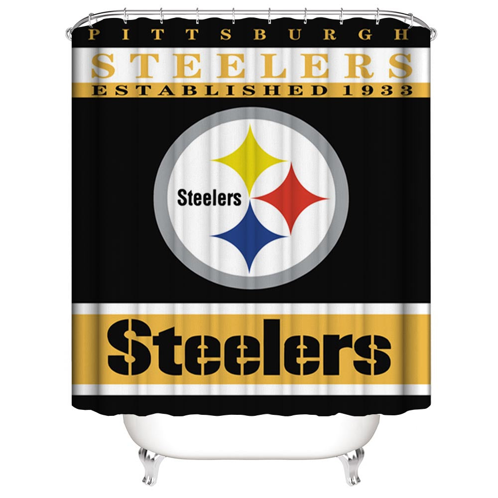 Football Team Flag Pittsburgh Steelers Shower Curtain