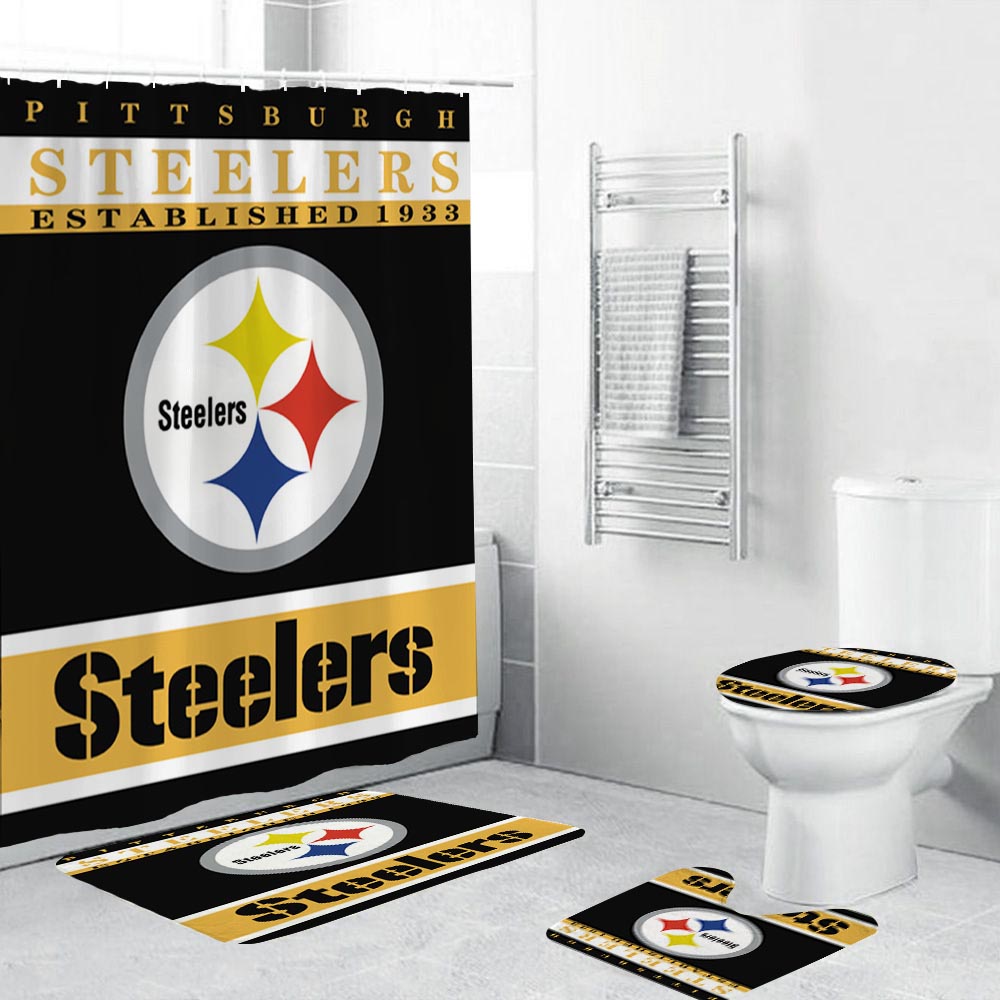 Football Team Flag Pittsburgh Steelers Shower Curtain