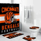 Helmet Flag Cincinnati Bengals Shower Curtain, Helmet FlagCincinnati Ohio Football Bathroom Decor