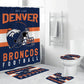 Helmet Flag Denver Broncos Shower Curtain, Colorado Denver Football Bathroom Decor