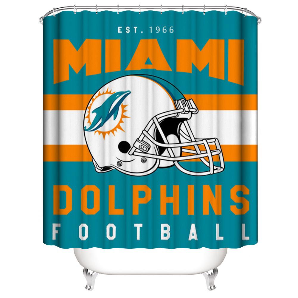 Football Team Helmet Flag Florida Miami Dolphins Shower Curtain