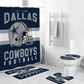 Dallas Cowboys Shower Curtain, Fort Worth Metroplex Football Bathroom Decor