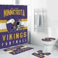 Helmet Flag Minnesota Vikings Shower Curtain, Vikings Football Fans Bathroom Decor