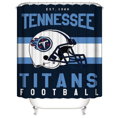 Tennessee Titans Shower Curtain, Helmet Flag Tennessee Titans Football Bathroom Decor