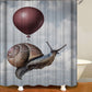 Funny Flying Snail Shower Curtain | Flying Snail Shower Curtain