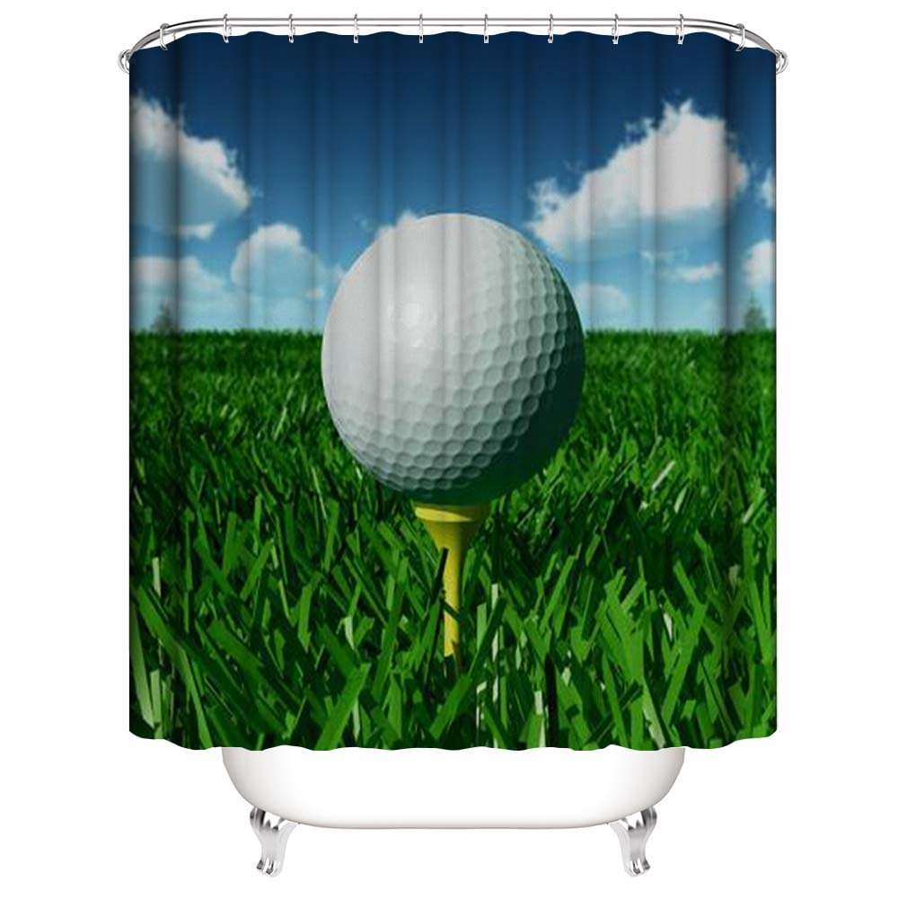 Golf Ball Shower Curtain, Sport Golf Bathroom Decor