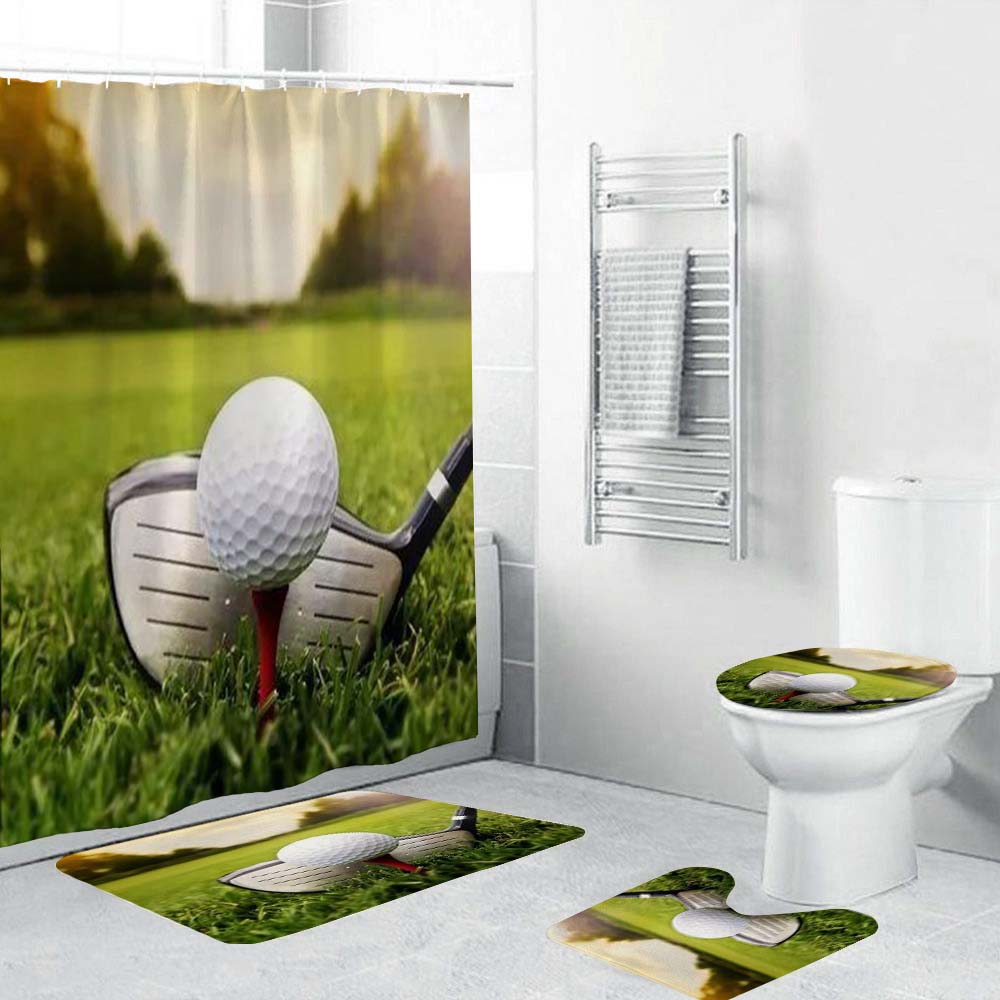 Golf Shower Curtain, Golf Themed Bathroom Curtain