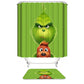 Green Backdrop Wooly Cartoon Grinch Shower Curtain