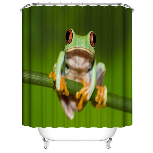 Green Rainforest Tree Frog Shower Curtain