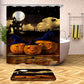 Cartoon Trick Or Treat Halloween Dumpkin Shower Curtain | Halloween Bathroom Curtain