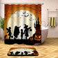 Silhouette Style Fariy Zombie Devil and Witch Expedition Halloween Shower Curtain | Expedition House Halloween Shower Curtain