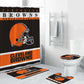 Helmet Flag Cleveland Browns Shower Curtain, Cleveland Ohio Football Fans Bathroom Decor