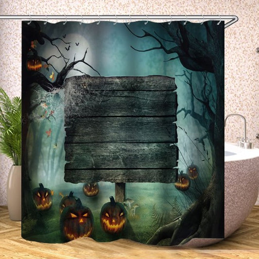 Halloween Horror Pumpkins Forest Shower Curtain | Pumpkins Forest Halloween Shower Curtain