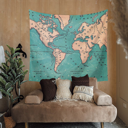 Ocean Current World Map Hanging Tapestry | Ocean Current World Map Tapestry