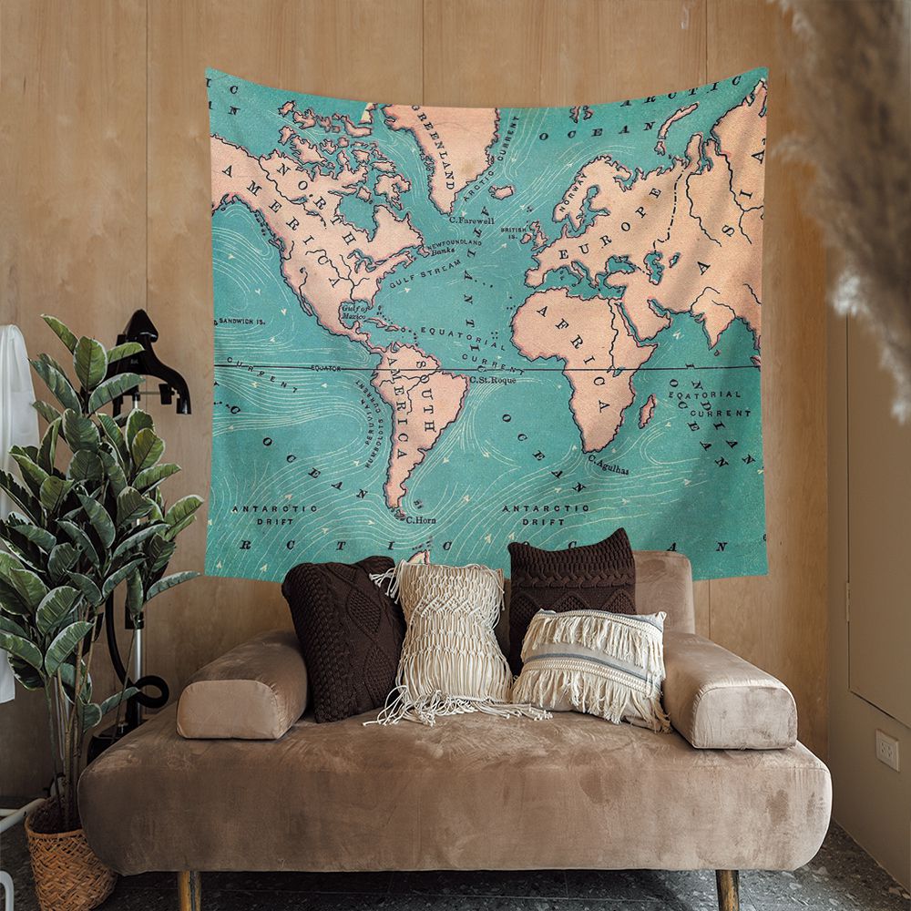 Ocean Current World Map Hanging Tapestry | Ocean Current World Map Tapestry