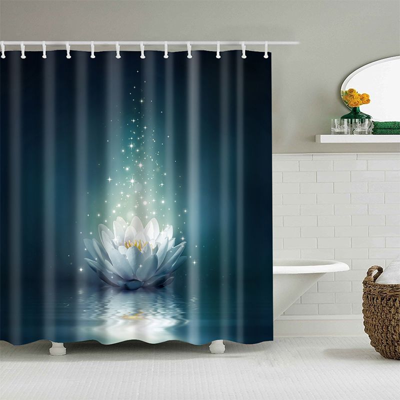 Shining Lotus Flower Shower Curtain | Lotus Flower Bathroom Curtain