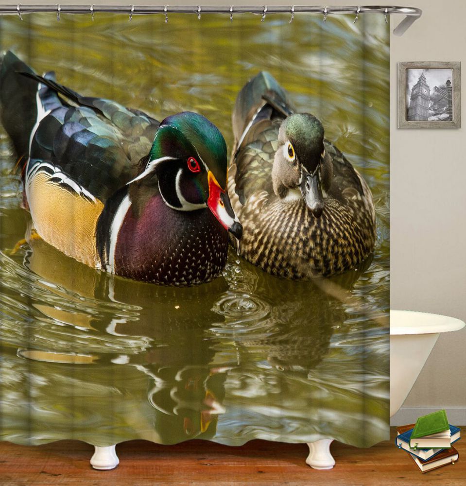 Mandarin Duck Shower Curtain | Duck Couples Shower Curtain
