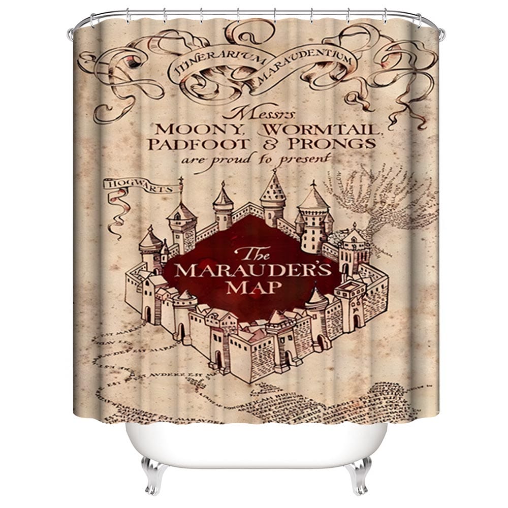Marauders Map Shower Curtain | Magic Map Shower Curtain