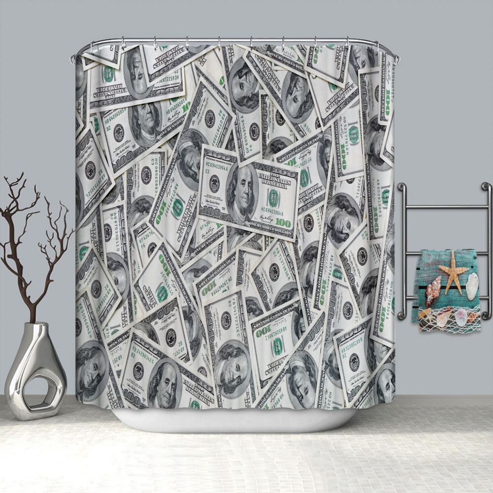 Hundred US Dollar Money Shower Curtain | Us Dollar Shower Curtain