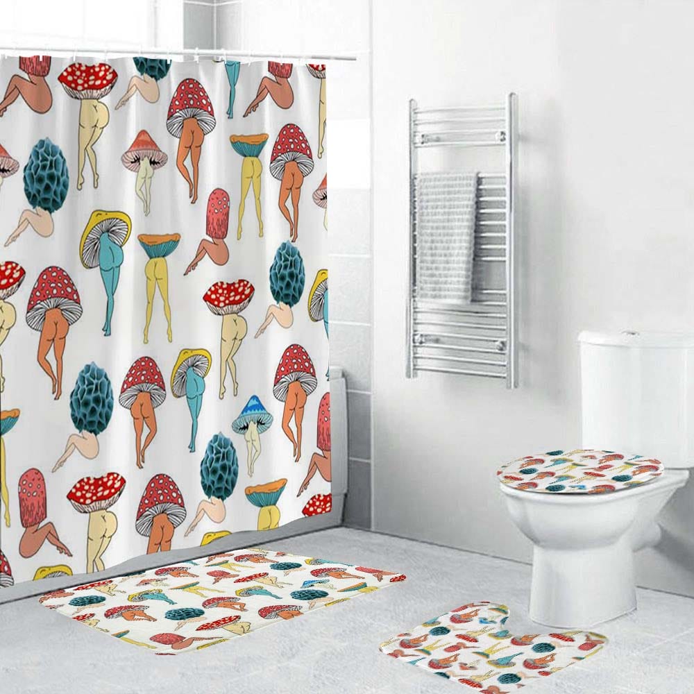 Mushroom Butt Shower Curtain, Kinds of Mushroom Butt Bathroom Curtain –  warmthone