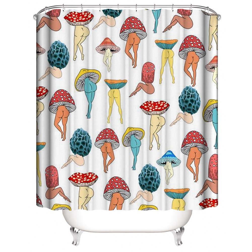 Kinds of Mushroom Butt Shower Curtain | Nice Butt Shower Curtain