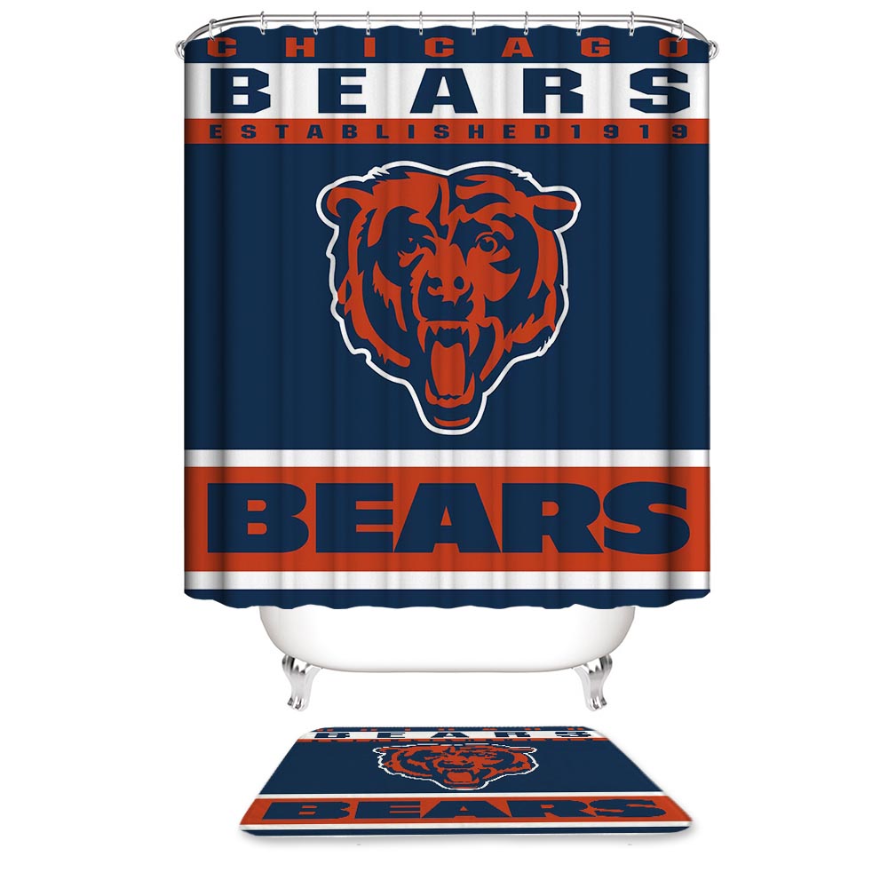 NFL Football Sport Team Flag Chicago Bears Shower Curtain