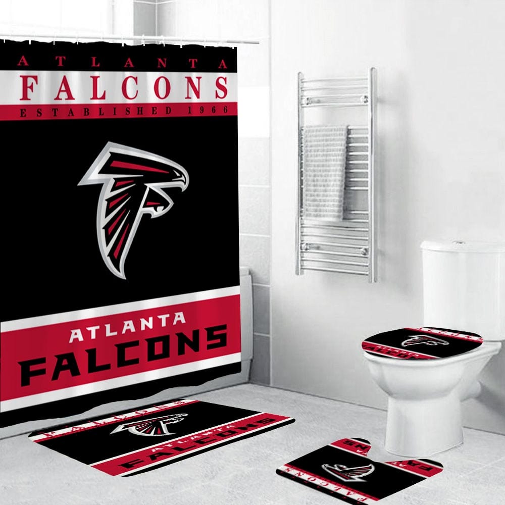 Atlanta Falcons Shower Curtain, Eagle Atlanta Falcons Football Bathroom Decor