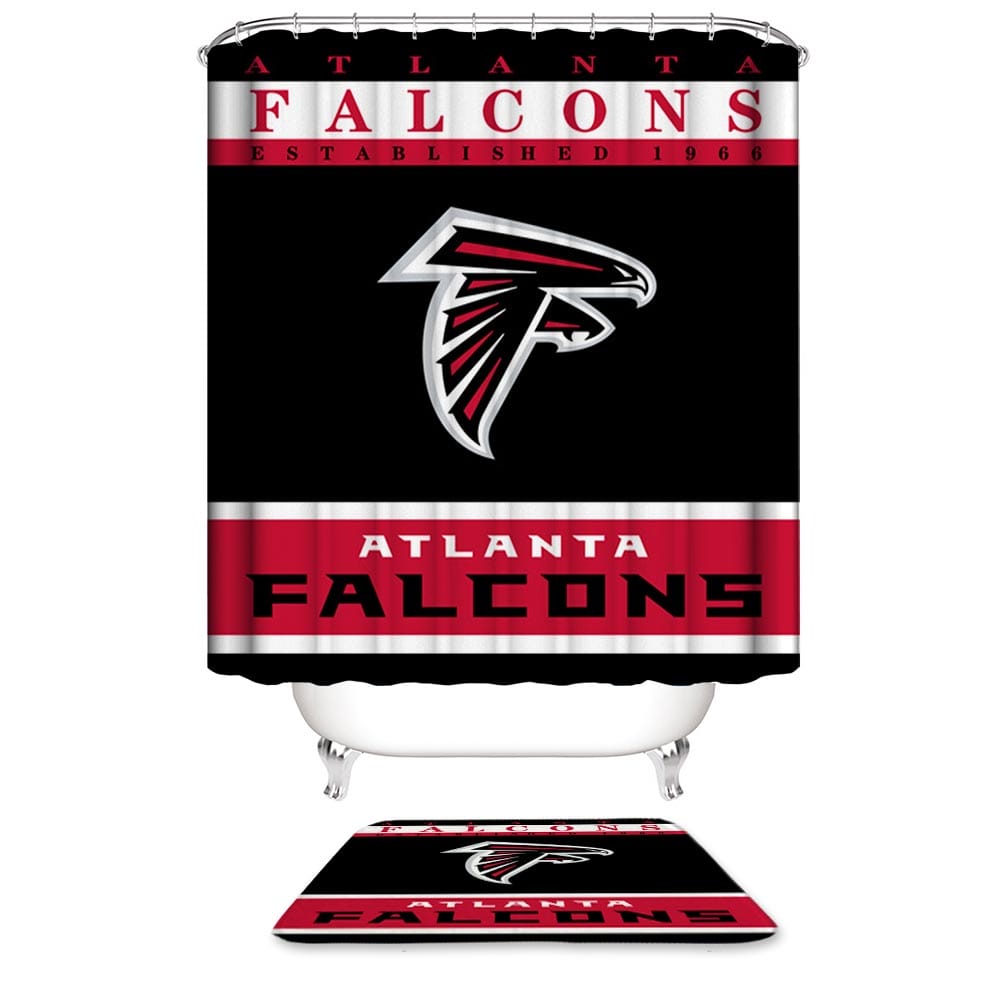 Atlanta Falcons Shower Curtain, Eagle Atlanta Falcons Football Bathroom Decor