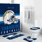 NFL Football Team Helmet Flag Los Angeles Chargers Shower Curtain