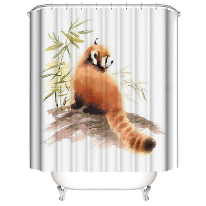 Watercolor Style Red Panda Shower Curtain | Lesser Panda Shower Curtain