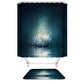 Shining White Lotus Flower Shower Curtain, Buddhist Flower Bathroom Decor