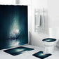 Shining White Lotus Flower Shower Curtain, Buddhist Flower Bathroom Decor