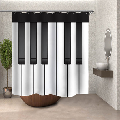 Musical Piano Keys Shower Curtain | Piano Shower Curtain