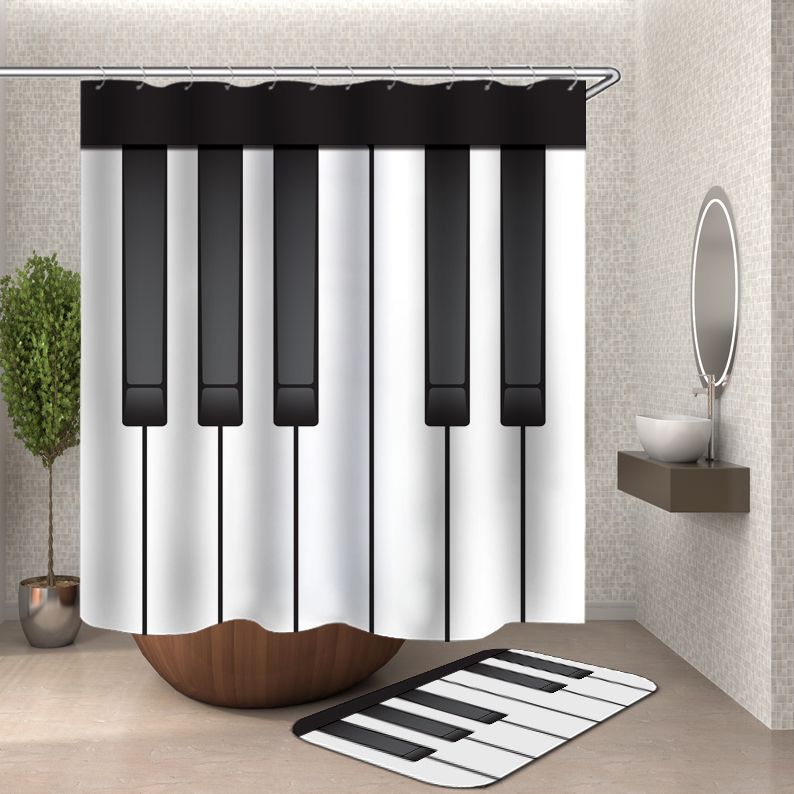 Musical Piano Keys Shower Curtain | Piano Shower Curtain