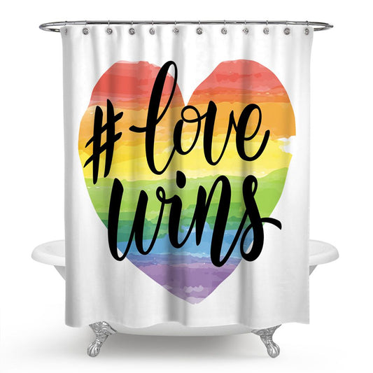 Love Wing Pride Rainbow Love Shower Curtain | Pride Rainbow Love Shower Curtain