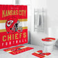 Helmet Flag Chiefts Shower Curtain, Kansas City Football Bathroom Decor