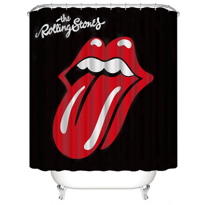 Red Tongue and Lips Rolling Stones Shower Curtain