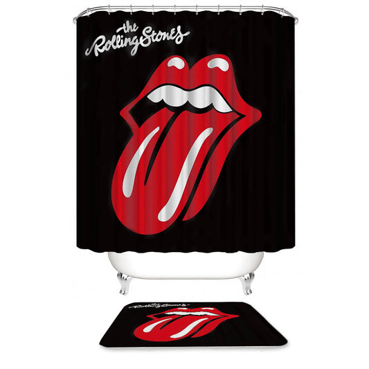 Red Tongue and Lips Rolling Stones Shower Curtain